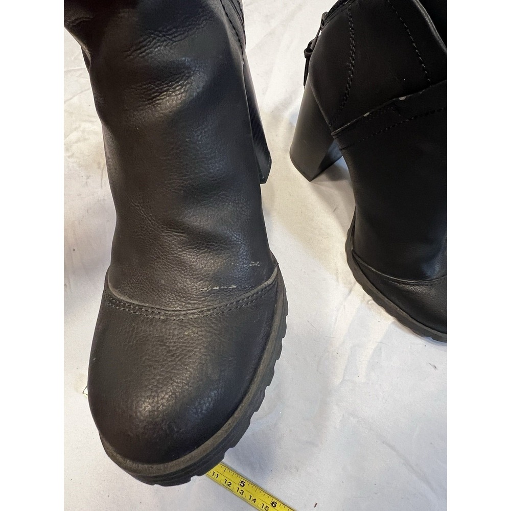 Levis Womens Black Ankle Boots Block Heel Lug Sole‎ Back Zip 52797801A 8.5 - Picture 11 of 15